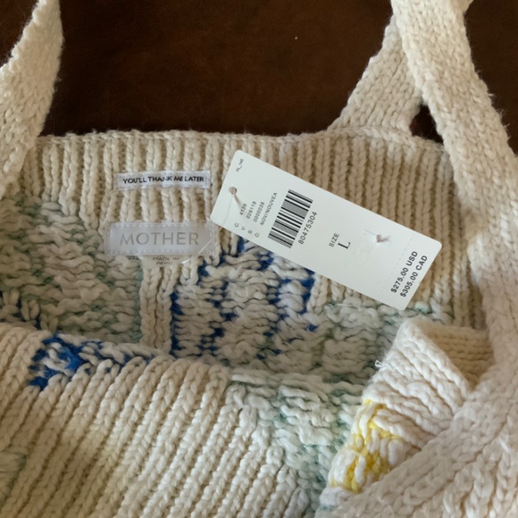 Mother New with Tags Crop Varsity Allstar Sweater Tank Top Vest L - Picture 4 of 12